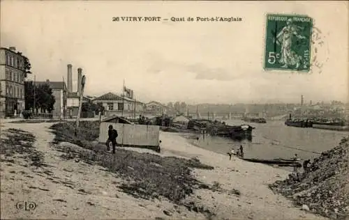 Ak Vitry Val de Marne, Quai de Port-a-l'Anglais