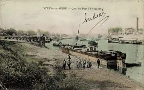 Ak Vitry sur Seine Val de Marne, Quai de Port a l'Anglais