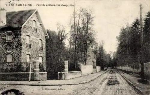 Ak Vitry sur Seine Val de Marne, Parc du Chateau, Rue Charpentier