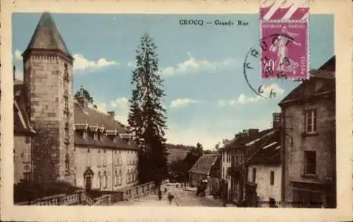 Ak Crocq Creuse, Grande Rue