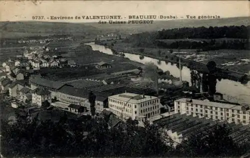 Ak Beaulieu Doubs, Gesamtansicht der Peugeot-Fabriken