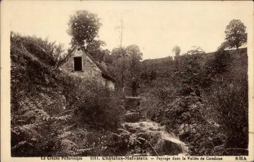 Ak Châtelus Malvaleix Creuse, Paysage dans la Vallee de Coudane