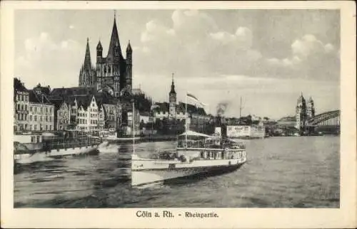 Ak Köln am Rhein, Dampfer, Dom, Brücke