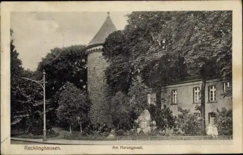 Ak Recklinghausen im Ruhrgebiet, Herzogswall, Engelsburg