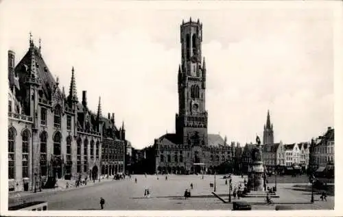 Ak Bruges Brügge Flandern Westflandern, Großer Markt, Turm