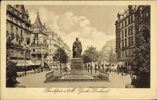 Ak Frankfurt am Main, Goethe-Denkmal