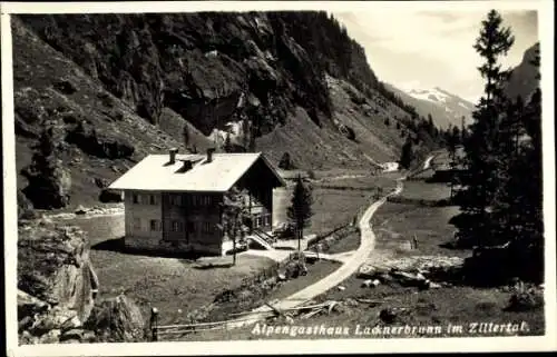 Ak Mayrhofen im Zillertal Tirol, Alpengasthaus Lacknerbrunn