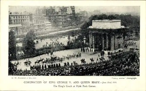 Ak London City England, Krönung von König George V und Königin Mary, 22. Juni 1911