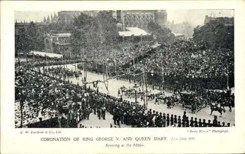 Ak London City England, Krönung von König George V und Königin Mary, 22. Juni 1911