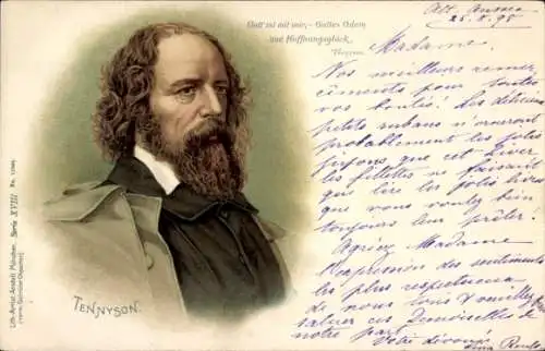 Litho Alfred Lord Tennyson, Dichter