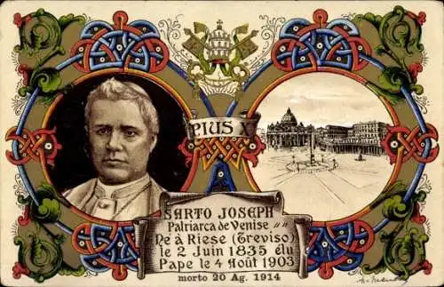 Litho Vatikan, Papst Pius X., Giuseppe Melchiorre Sarto