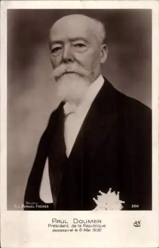 Ak Paul Doumer, Präsident der Republik