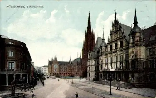 Ak Wiesbaden in Hessen, Schlossplatz