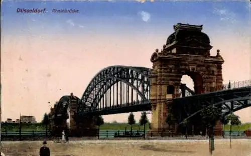 Ak Düsseldorf am Rhein, Rheinbrücke