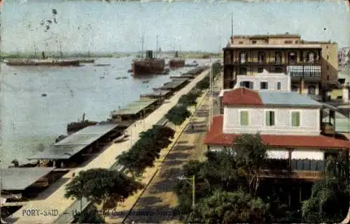 Ak Port Said Ägypten, Le Port et le Quai Francois Joseph