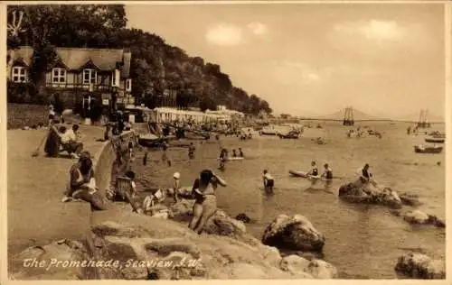 Ak Seaview Isle of Wight England, Promenade