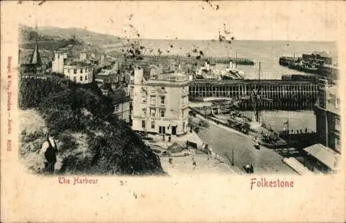 Ak Folkestone Kent England, Der Hafen