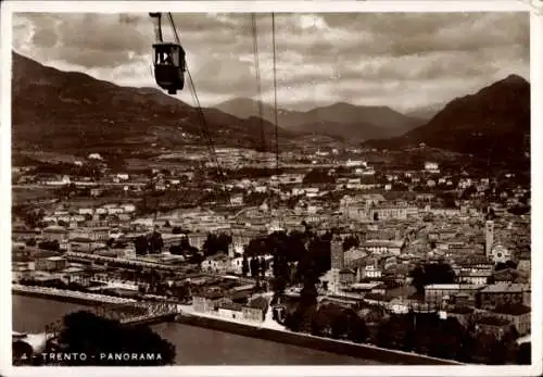 Ak Trento Trient Südtirol, Panorama von der Seilbahn aus