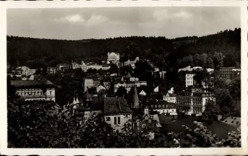 Ak Mariánské Lázně Marienbad Region Karlsbad, Blick vom Café Egerländer