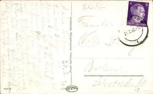 Ak Mariánské Lázně Marienbad Region Karlsbad, Goetheplatz