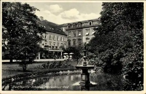 Ak Teplice Šanov Teplitz Schönau Region Aussig, Herrenhaus Bad