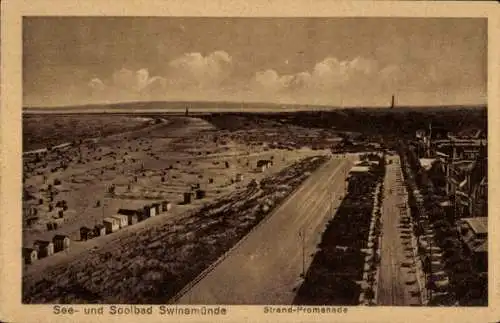 Ak Świnoujście Swinemünde Pommern, Strandpromenade