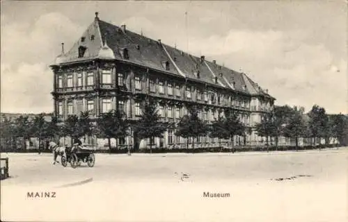 Ak Mainz am Rhein, Museum, Kutsche