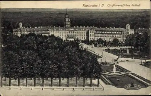 Ak Karlsruhe in Baden, Großherzogliches Schloss