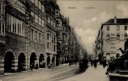 Ak Hansestadt Bremen, Obernstraße, Geschäfte, Bettenausstellung