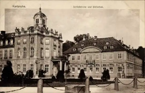 Ak Karlsruhe in Baden, Schlosskirche, Bibliothek