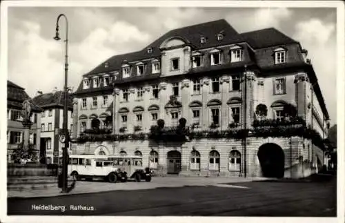 Ak Heidelberg am Neckar, Rathaus, Busse