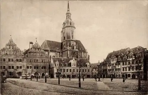 Ak Naumburg a.d. Saale, Marktplatz mit Wenzelskirche