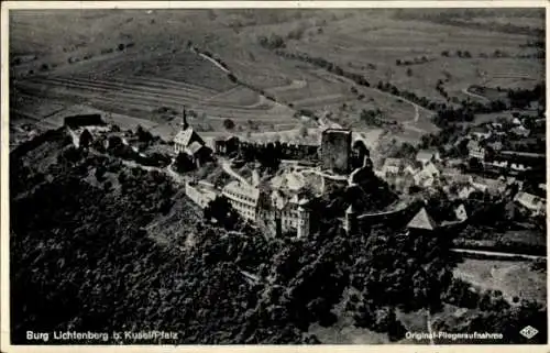 Ak Thallichtenberg in der Pfalz, Burg Lichtenberg, Fliegeraufnahme