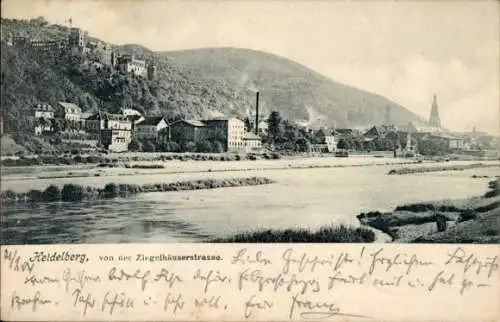 Ak Heidelberg am Neckar, Gesamtansicht von der Ziegelhäuserstraße aus