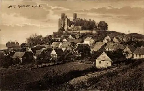 Ak Rimbach Bornhagen im Eichsfeld, Burg Hanstein, Gesamtansicht