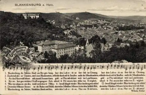 Ak Blankenburg am Harz, Gesamtansicht, Lieder