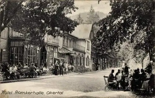 Ak Oker Goslar am Harz, Okertal, Hotel Romkerhalle