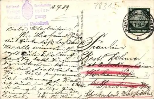 Ak Radolfzell am Bodensee, Flugzeugaufnahme, Halbinsel Mettnau