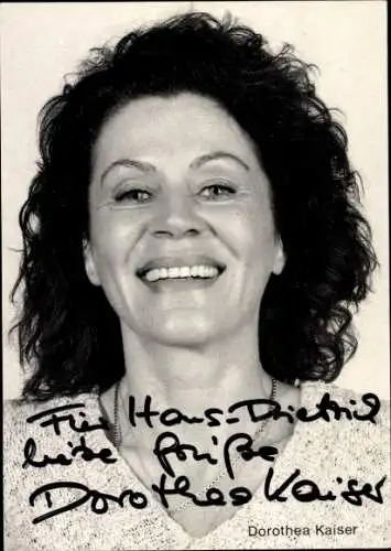 Ak Schauspielerin Dorothea Kaiser, Portrait, Autogramm