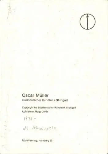 Ak Schauspieler Oscar Müller, Portrait, Autogramm