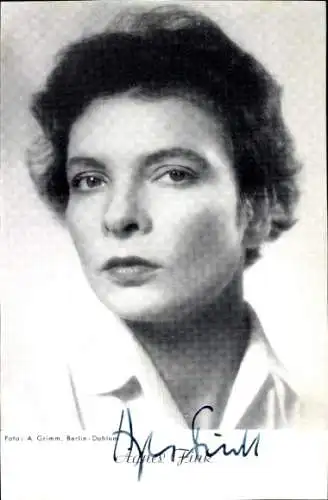 Ak Schauspielerin Agnes Fink, Portrait, Autogramm