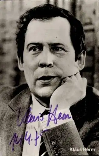 Ak Schauspieler Klaus Herm, Portrait, Autogramm