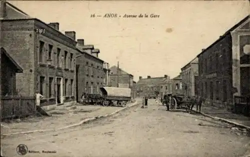 Ak Anor Nord, Avenue de la Gare, Café, Straßenpartie in der Stadt