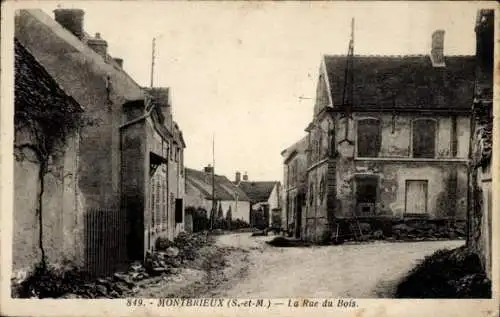 Ak Montbrieux Guérard Seine et Marne, La Rue du Bois