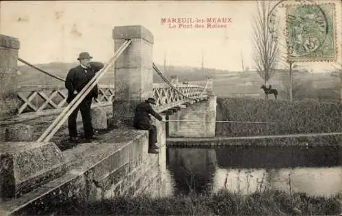 Ak Mareuil les Meaux Seine et Marne, Pont des Roises