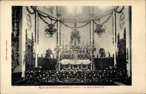 Ak Rosny sur Seine Yvelines, Kirche, Innenansicht, Altar