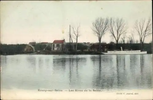 Ak Rosny sur Seine Yvelines, les Rives de la Seine