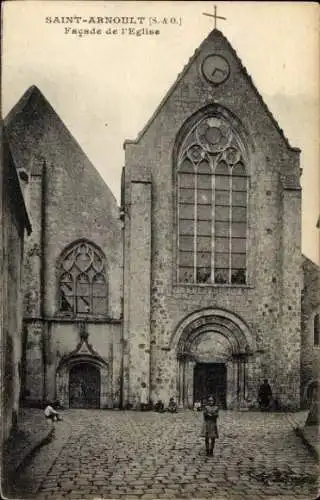 Ak Saint Arnoult en Yvelines, Facade de l'Église