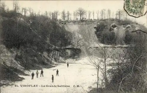 Ak Viroflay Yvelines, Grande Sabliere, Berg, Winter