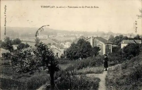 Ak Viroflay Yvelines, Panorama vu du Pont de Bois